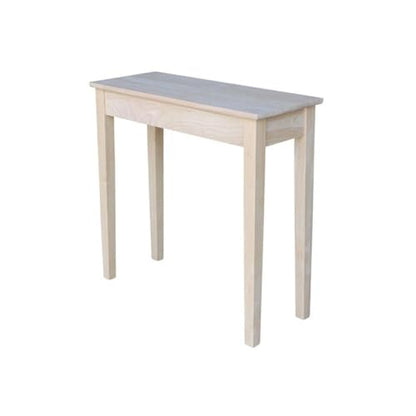 IC International Concepts, Rectangular Hall Table W/Drawer , Solid Real Wood, Sturdy Parawood, 30"W x 12"D x 29"H , DIY, Paint/Stain Ready, Unfinished