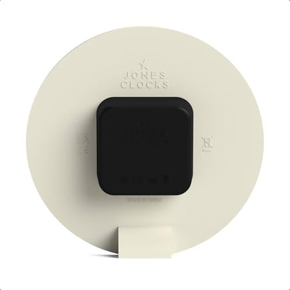 JONES CLOCKS® Hampstead Desk Clock | Freestanding | Pale Cream | Elegant Raised Moulded Numerals | Ideal for Shelf, Mantel, Living Room, Home Office or Bedside - color: Linen White