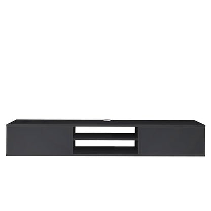 Grey Floating TV Stand Under TV Shelf, Wall Mounted Shelf, Modern Floating Entertainment Center, 71" Large Storage Media Console Wall Unit for Living Room,Bedroom (Gray) - color: Grey