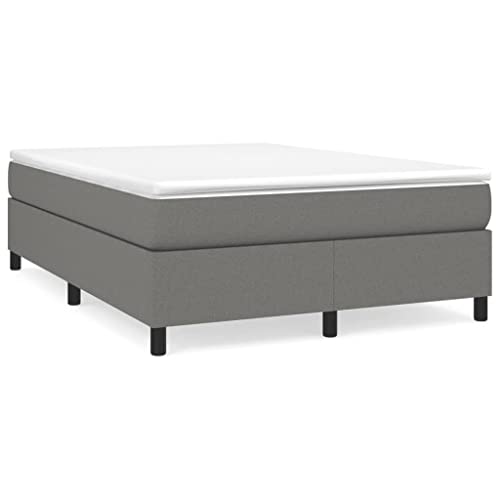 Full Bed Frame Dark Grey Upholstered Platform Bed Frame with Breathable Polyester Fabric Modern Mattress Foundation for Bedroom Easy Assembly Sturdy Construction 14 Inch Height - color: Grey-b, size: Full