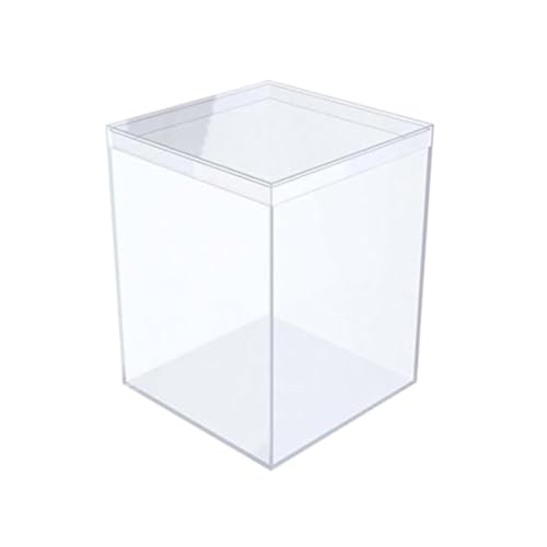 6-Pk Clear Acrylic Display Boxes with Lids, 3.44in square x4.5in, BPA-Free | Clear 3.44"sq x 4.5" boxes for rocks, seashells, gems & keepsakes; party favors too. BPA-free, made in USA. - size: 3.43" x 3.43" x 4.5"