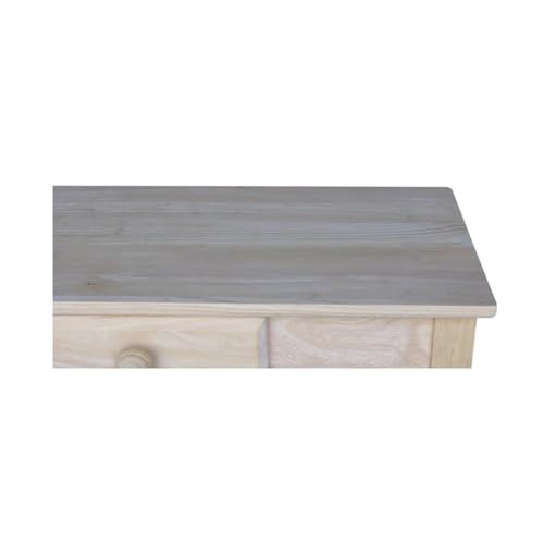 IC International Concepts, Rectangular Hall Table W/Drawer , Solid Real Wood, Sturdy Parawood, 30"W x 12"D x 29"H , DIY, Paint/Stain Ready, Unfinished