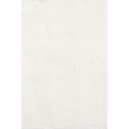 nuLOOM Loni Off White Solid Washable Area Rug, 5' x 8' - color: Off White, size: 5' x 8' (Rectangular)