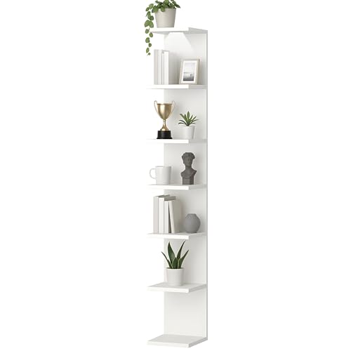 Wall shelf unit, 11 3/4x74 3/4,Use fixing devices suitable for the walls in your home. (White with LED Light) - color: White With Led Light
