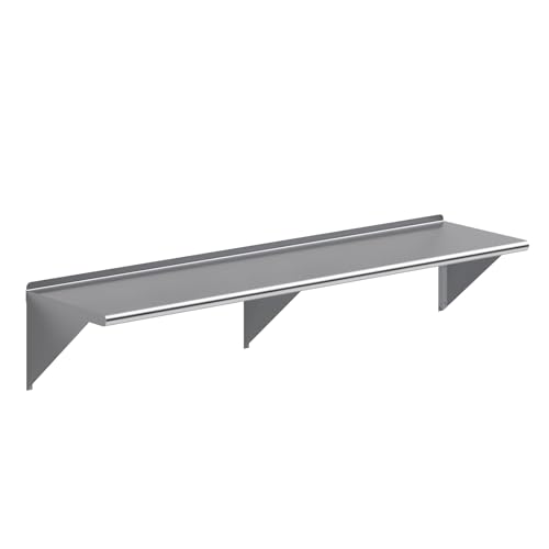 AmGood 18 in. x 72 in. Stainless Steel Wall Shelf | NSF | Metal Shelving | Garage, Laundry, Storage, Utility Room | Restaurant, Commercial Kitchen - size: 18 in. x 72 in.