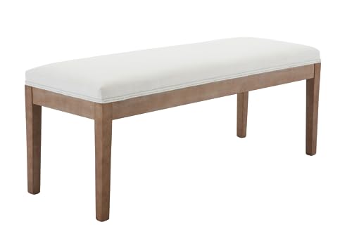 Linen Dining Bench Upholstered Entryway Bench Farmhouse Shoe Bench Seat Ottoman for Hallway Living Room Bedroom End of Bed Dining Room Kitchen, 45.5" Long, Beige - color: Linen, Beige