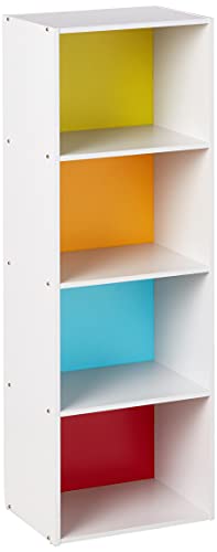 HODEDAH IMPORT Bookcase - color: Rainbow, size: 4-Shelf