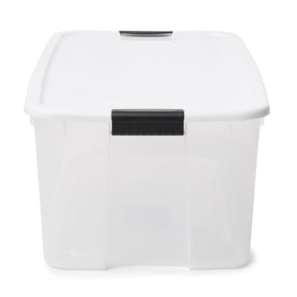 Sterilite 4-Pack Ultra Latching Box, Storage Bins with Lids, Clear Plastic, 116 Quart - Heavy-Duty Organizing Containers for Closet, Bathroom, and Office - size: 116 Quart
