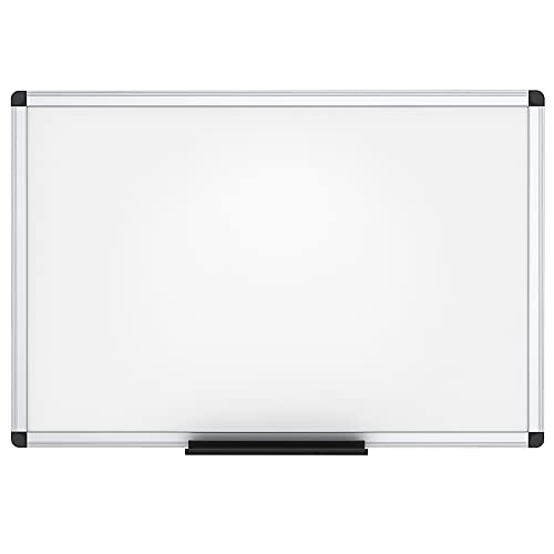 VIZ-PRO Dry Erase Board/Magnetic White Board, 48 X 32 Inches, Silver Aluminium Frame - size: 48"W x 32"H