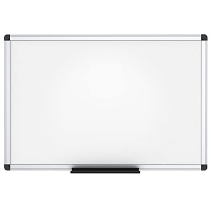VIZ-PRO Dry Erase Board/Magnetic White Board, 48 X 32 Inches, Silver Aluminium Frame - size: 48"W x 32"H