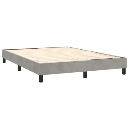 Queen Size Upholstered Bed Frame, Modern Velvet Platform Bed with 9.8 Inch Clearance, Sturdy Engineered Wood Base, Light Gray - color: Light Gray, size: Queen & 9.8"