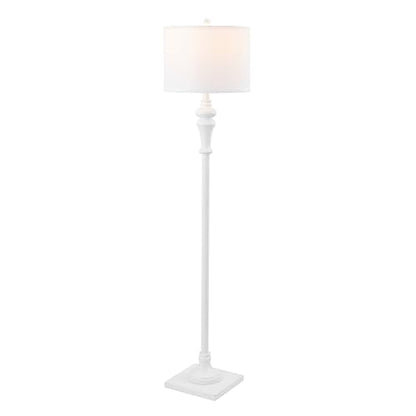 SAFAVIEH Lighting - Norla 61-Inch Standing Floor Lamp - White - Fabric Drum Shade - Traditional Slim-Pole Design - Ideal for Living Room, Bedroom, Home Office - LED Bulb Included (FLL4082B) - color: White