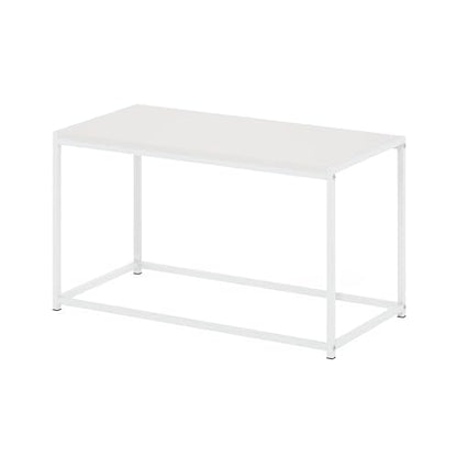 Furinno CAMNUS Coffee Table, Metal Frame Modern Center Table, Rectangular Side Table, Toolless Assembly, for Living Room, Bedroom, Home Office, Solid White - color: Solid White/White, size: Rectangular, 31.5"W