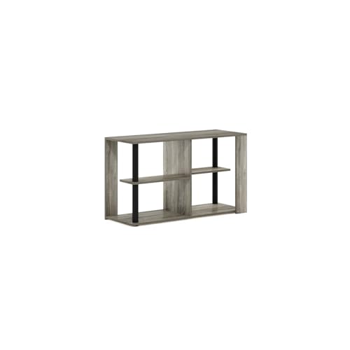 HomeStock Narrow Coffee Table with Shelves 31.5" Wide French Oak & Black