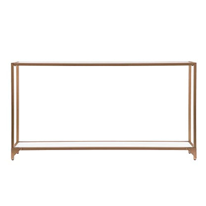 SEI Furniture Bergen 56 inches Long Narrow Metal Console Table, Open Concept Living Space, Glam Style Painted Iron, Gold - color: Gold