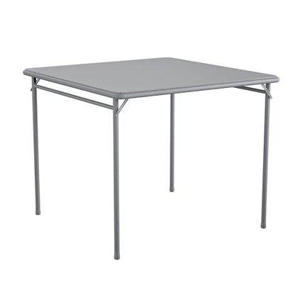 COSCO 34" Square Vinyl Tabletop Folding Table, Gray - color: Grey