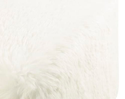 HomePop 16" Cube Ottoman - White Faux Fur - color: White Faux Fur