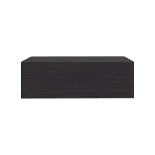 FM FURNITURE Vienna 1 Drawer Floating Nightstand, Wall Mounted Bedside Table with Open Storage Shelf, Modern Bedroom Furniture, Dark Brown Finish - color: Black