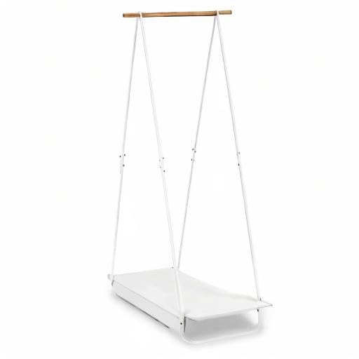 JEFEE Narrow Clothes Rack - Simple Garment Rack Mini Clothing Rack with Shelf 1-Tier Coat Clothing Organizer Storage for Small Space, Entryway, Bedroom, White - color: White