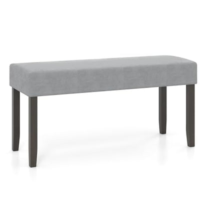 Giantex 40.5" Upholstered Entryway Bench with Padded Seat & Solid Rubber Wood Legs, Load 400Lbs, Indoor Velvet Dining Bench for Living Room, Kitchen, End of Bed, Hallway
