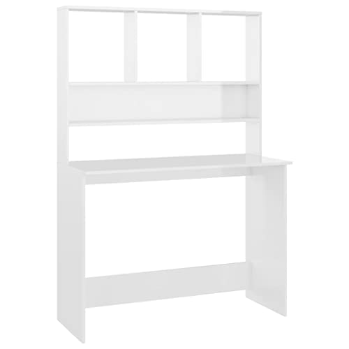 Armoire Desk, High Gloss White, Compact, Diamond, Acrylic, Brushed - color: High Gloss White, size: Compact