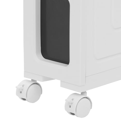 1 Tier Slim Bathroom Storage Cabinet, 15.7" L X 6.3" W X 16.9" H Slim Rolling Cart, 66.14 Lbs Load-Bearing Capacity Narrow Storage Cabinet for Living Room, Kitchen, Bathroom, Office - size: 15.7" L X 6.3" W X 16.9" H