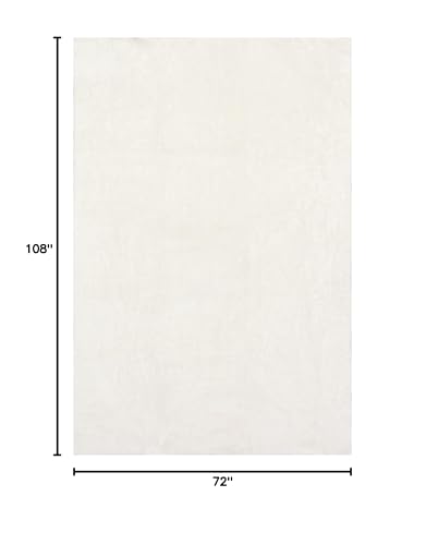 nuLOOM Loni Off White Solid Washable Area Rug, 6' x 9' - color: Off White, size: 6' x 9' (Rectangular)