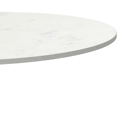 SIMPLIHOME Whitley 72" Wide Solid Mango Wood Dining Table in Black - color: White Marble/Antique Silver