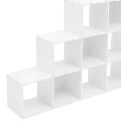 5-Tier Stepped Bookshelf, 15 Cube Storage Organizer, Freestanding Ladder Bookcase, L-Shaped Corner Shelf, Room Divider Shelf, 57.5" Tall Modern Display Shelf for Home Office Living Room - size: 15 Cubes/L-Shaped