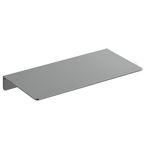 8 inch Gray Small Floating Shelf for Wall Organizer & Storage, Mini Display Shelf, Metal Wall Shelf for Bathroom, Living Room, Kitchen, Bedroom - color: Grey, size: 8 in