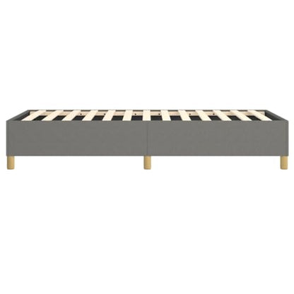 Twin XL Bed Frame with Box Spring, Upholstered Fabric Platform Base, Sturdy Plywood Slats, Dark Gray, Modern Bedroom Furniture for Dorms and Guest Rooms - size: Twin XL