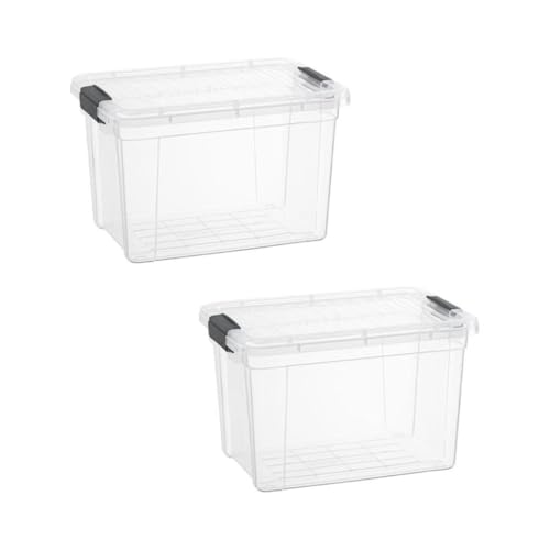 Superio Clear Storage Boxes with Lids, 2.4 Quart Plastic Container Bins for Organizing, Stackable Crates, BPA Free, Non Toxic, Odor Free, Organizers for Home, Office and Dorm, - color: Clear, size: 2.5 Quart