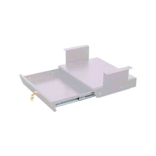 Stand Up Desk Store Add-On Office Sliding Under-Desk Drawer Storage Organizer for Standing Desks (White, Lockable with Padded Laptop Shelf) - color: White, size: 18"