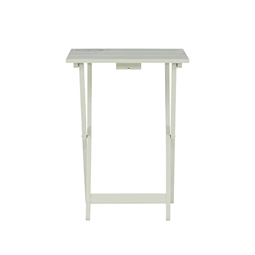 Linon Home Décor Atlas Compass Set Tray Table, Gray - color: Light Gray