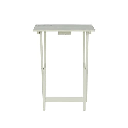 Linon Home Décor Atlas Compass Set Tray Table, Gray - color: Light Gray