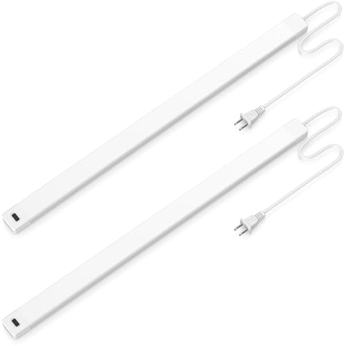 2pcs Hand Wave Under Cabinet Lights, 16" Under Counter Lighting with Dimmable and 4000K Natural White,Plug and Play,LED Lights for Kitchen Cabinet, Cupboard, Closet, Desk - color: 4000K-Natural White, size: 16inch-2Pack