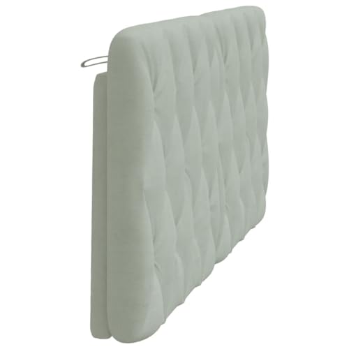 Headboard Cushion Wall Mounted Upholstered Backrest, 61 Inch Light Grey Velvet Headboard for Queen Bed, Geometric Pattern Support Pillow with Removable Washable Cover