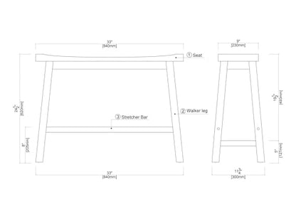 Sonoma Backless Bench - Golden Oak - color: Golden Oak