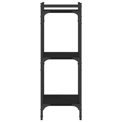 3-Tier Bookcase Industrial Bookshelf Storage Organizer for Books Display Rack with Metal Frame and Adjustable Feet, Black, 15.7 x 11.8 x 33.9 Inches - color: Black 2