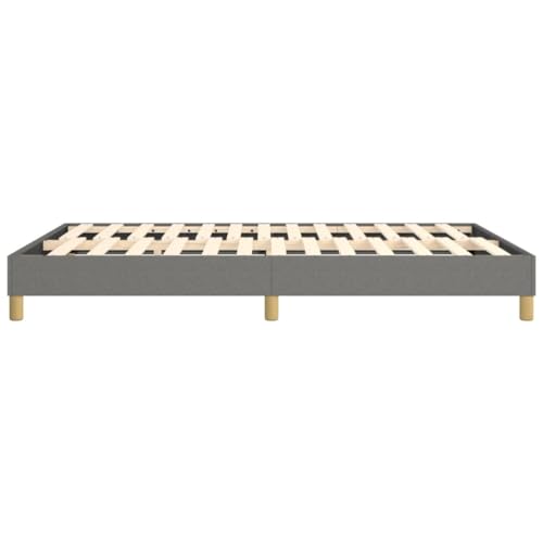 Full Size Upholstered Bed Frame, Modern Dark Gray Fabric Platform Bed with Durable Engineered Wood Support, Easy Assembly Foundation, Stylish Bedroom Furniture - size: Full