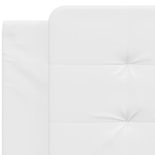 Wall Mounted Headboard Cushion, White Faux Leather Bed Backrest for Reading, Detachable Upholstered Headboard Pad, 39.4 in Length for Bedroom Decor