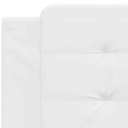Wall Mounted Headboard Cushion, White Faux Leather Bed Backrest for Reading, Detachable Upholstered Headboard Pad, 39.4 in Length for Bedroom Decor