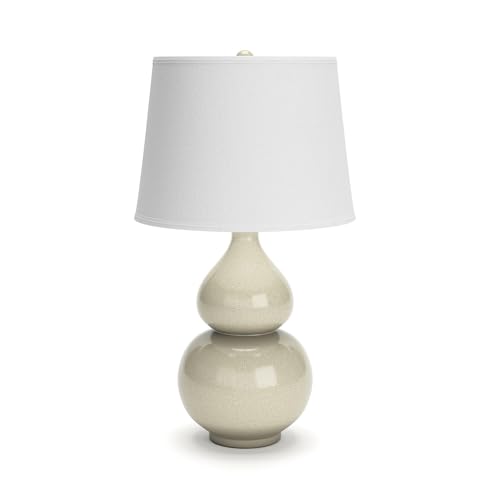 Signature Design by Ashley Saffi 30" Tall Ceramic Table Lamp, Cream | Textured crackle glaze ceramic base, Adjustable 3-way switch for custom ambiance, Light-diffusing fabric drum shade - style: Saffi