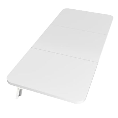 Neoaider Wall Mounted Folding Desk 35.4” x 15.7”, White | Drop Down Table with Metal Collapsible Brackets, Folding Wall Table for Small Spaces, Home, Office, Kitchen, Laundry Room - color: White, size: 35.4" x 15.7"