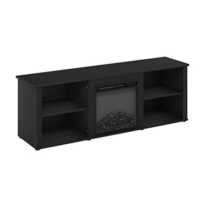Furinno Classic 70 Inch TV Stand with Fireplace, Americano - color: Americano, size: 70-Inch Classic