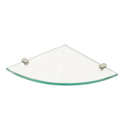 Bathroom Corner Shelf Wall Mount Glass Triangle Rack 7.8 Inch Floating Storage Holder for Shower and Bathroom Organization
