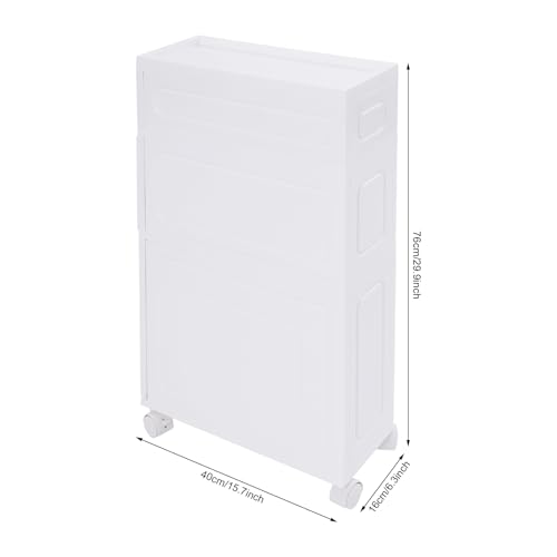 3 Tiers Slim Bathroom Storage Cabinet, 15.7" L X 6.3" W X 29.9" H Slim Rolling Cart, 66.14 Lbs Load-Bearing Capacity Narrow Storage Cabinet for Living Room, Kitchen, Bathroom, Office - size: 15.7" L X 6.3" W X 29.9" H