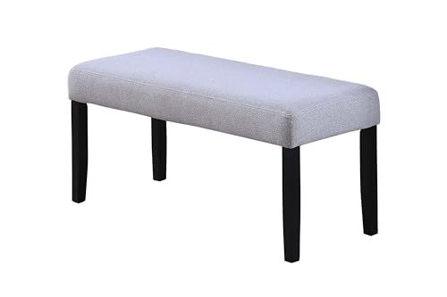 Modern Upholstered Dining Bench: Compact Soft Fabric Seating for Small Apartments - Space Saving Rectangular Bench with Wood Legs for Urban Dining Areas