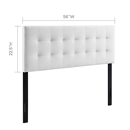 Modway Lily Biscuit Tufted Full Performance Velvet Headboard, White