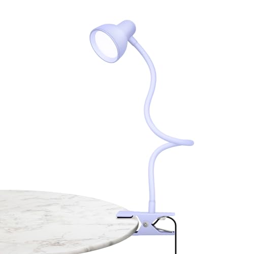 LiFMIRA Desk Lamp Clip on Lamp for Bed, LED Reading Light for Bed Purple | 3 Colors 10 Dimmable Brightness, LED Book Light for Reading in Bed Flexible Clip on Light Clamp Lamp for Bed Headboard Desk - color: Lilac Purple